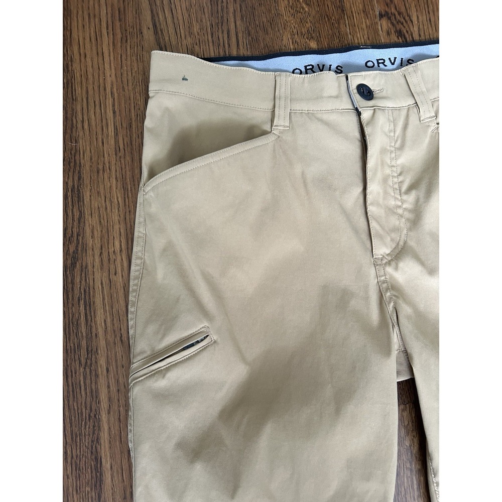 Orvis All-Weather Comfort Men's Beige Stretch Water Repellent Pants 34x29 - Picture 3 of 10